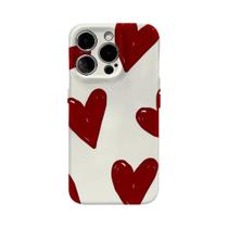 Capa De Telefone Com Padrão De Coração Vermelho Para iPhone 17 16 15 14 13 12 pro Max Plus, Capa