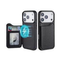 Capa De Telefone Com Porta-Cartões De Couro Magnético Magsafe Para iPhone 17 16 15 14 13 12 pro Max