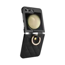 Capa De Telefone Com Suporte Para Anel Em Couro PU Para Samsung Galaxy Z Flip 7 FE 6 5 4 3 5G