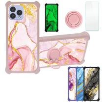 Capa de telefone compatível com CUBOT P80 com vidro temperado dourado