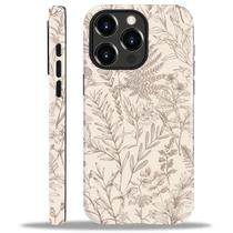Capa de telefone compatível com iPhone 12/12 Pro, bege Wildflower Capa de telefone compatível com iPhone 12/12 Pro, bege Wildflower