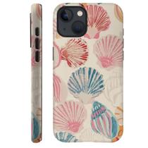 Capa de telefone compatível com iPhone 14 Plus Pink Sea Shell Art