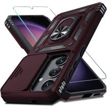 Capa de telefone compatível com Janmitta Samsung Galaxy S24+ Wine Red Capa de telefone compatível com Janmitta Samsung Galaxy S24+ Wine Red