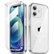 Capa de telefone COOLQO Magnetic para iPhone 12 com protetores de tela Capa de telefone COOLQO Magnetic para iPhone 12 com protetores de tela