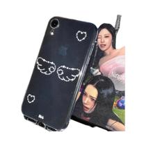 Capa De Telefone Coração Com Asas De Anjo Coreano Para iPhone 16 15 14 13 12 11 pro XR X Max 7 8