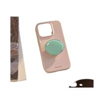 Capa De Telefone Cristal Dobrável Cor Macaron Para iPhone À Prova De Choque Estilo Minimalista