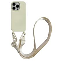 Capa de telefone crossbody CQUUKOI para iPhone 12 Pro Max branca Capa de telefone crossbody CQUUKOI para iPhone 12 Pro Max branca