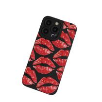 Capa de telefone Cutecasee Lips Kiss Print Silicone iPhone 15 Pro