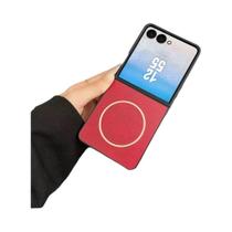 Capa De Telefone De Couro Luxuosa E Magnética Slim Para Samsung Galaxy Z Flip 7 FE 6 5 Com Magsafe