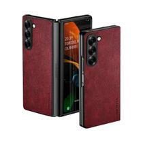Capa De Telefone De Couro Luxuosa Para Samsung Galaxy Z Fold 6 7 5 4 3 Estilo Empresarial Retrô Cor
