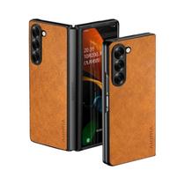 Capa De Telefone De Couro Luxuosa Para Samsung Galaxy Z Fold 6 7 5 4 3 Estilo Empresarial Retrô Em - NONE
