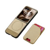 Capa De Telefone De Couro Magnética 2 Em 1 Para Motorola Moto Razr 60 50 40 Ultra Com Porta Cartões