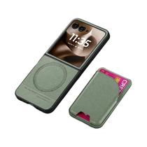 Capa De Telefone De Couro Magnética 2 Em 1 Para Motorola Moto Razr 60 50 40 Ultra Com Porta Cartões