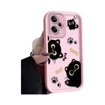 Capa De Telefone De Desenho Animado Gato Preto Para Xiaomi Redmi Note 14 13 12 11 pro plus 5G 12S