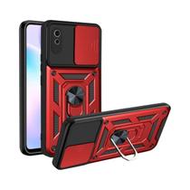 Capa De Telefone De Luxo Com Anel Magnético Para Câmera Redmi 9A, Capa De Armadura De Grau Militar