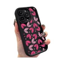 Capa De Telefone De Silicone Em Forma De Coração Rosa Para iPhone 16 15 14 13 12 11 pro Max XS XR 7