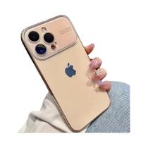 Capa De Telefone De Vidro Eletroplated Com Grande Janela Para iPhone 17 16 15 14 13 12 pro Max