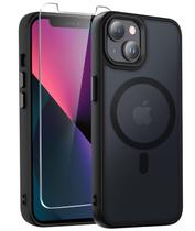 Capa de telefone DEERLAMN Magnetic para iPhone 14 6.1" com protetor