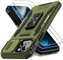 Capa de telefone DEERLAMN para iPhone 15 de 6,1 polegadas com capa de câmera deslizante