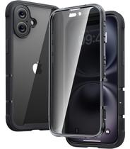 Capa de telefone Diaclara projetada para iPhone 16 Plus preta
