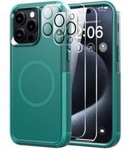 Capa de telefone Diverbox para iPhone 15 Pro com protetor de tela