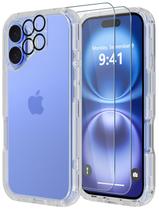 Capa de telefone Diverbox para iPhone 16 à prova de choque, à prova de quedas, transparente