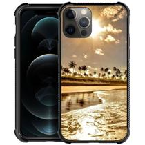 Capa de telefone DJSOK compatível com iPhone 11 Pro Gold Beach