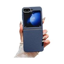 Capa De Telefone Dobrável Em TPU Com Textura De Couro Para Samsung Z Flip7 FE Flip6 Flip5 Flip4