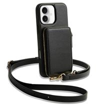 Capa de telefone e carteira com suporte de cartão ZVE para iPhone 16 6.1 Capa de telefone e carteira com suporte de cartão ZVE para iPhone 16 6.1