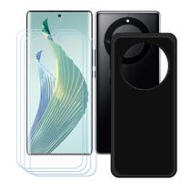 Capa de telefone e pacote com 4 unidades de vidro temperado para Honor Magic 5 Lite