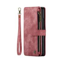 Capa De Telefone Em Couro Para Samsung Galaxy Z Fold 6 5 3 4 Com Zíper E Porta-Cartões - NONE