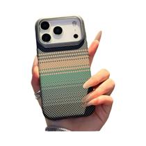 Capa De Telefone Em Fibra De Carbono Fosca Colorida Para iPhone 17 16 15 14 13 12 pro Max Ultra Fina