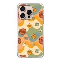Capa de telefone Enughselso 70s Retro Flowers Groovy Waves iPhone 16 Pro