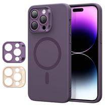 Capa de telefone ESR para iPhone 14 Pro com silicone roxo MagSafe Capa de telefone ESR para iPhone 14 Pro com silicone roxo MagSafe