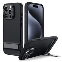 Capa de telefone ESR para iPhone 15 Pro com suporte de metal preta Capa de telefone ESR para iPhone 15 Pro com suporte de metal preta