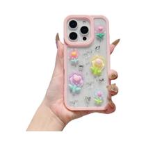 Capa De Telefone Estilosa Em Cristal 3D Para iPhone, Design De Flor À Prova De Choque, Compatível Capa De Telefone Estilosa Em Cristal 3D Para iPhone, Design De Flor À Prova De Choque, Compatível
