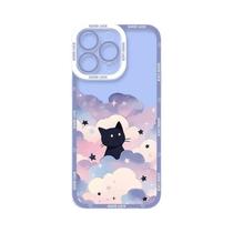 Capa De Telefone Estrelada Gato Preto Para Samsung Galaxy S25 S23 S22 S21 S24 Ultra plus A56 A26 A36