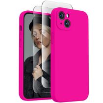 Capa de telefone FireNova de silicone para iPhone 14 com protetor de tela