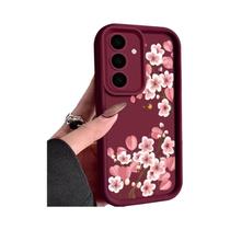 Capa De Telefone Flor De Pêssego Rosa Para Samsung Galaxy A57 A37 A17 A16 A15 A56 A55 A54 S26 S23