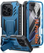 Capa de telefone FNTCASE para iPhone 16 Pro-Max com suporte azul