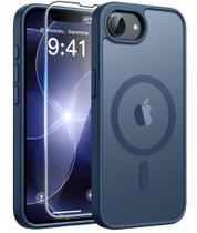 Capa de telefone FNTCASE para iPhone 16e com protetor de tela azul Capa de telefone FNTCASE para iPhone 16e com protetor de tela azul