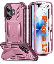 Capa de telefone FNTCASE para iPhone 17 com suporte rosa rosa