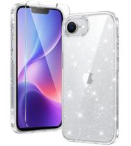 Capa de telefone FNTCASE para iPhone SE 4 Glitter Transparente