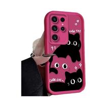 Capa De Telefone Gato Preto Para Samsung Galaxy S24 S25 S23 Ultra S22 S21 A36 A56 A26 A16 A06 A15