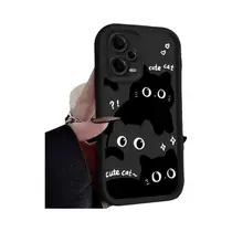 Capa De Telefone Gato Preto Para Xiaomi Redmi Note 13 14 12 11 pro plus 5G 12S 11S 10S 10 9 14C 13C