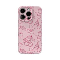Capa De Telefone Glossy Cherry Outline Para Samsung Galaxy S25 Ultra S24 S23 Ultra plus Com Capa