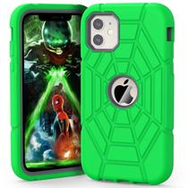 Capa de telefone Grifobes para iPhone 12/12 Pro 6,1" à prova de choque verde+cinza