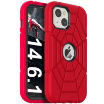 Capa de telefone Grifobes para iPhone 13/14 6,1" vermelha à prova de choque