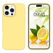 Capa de telefone GUAGUA iPhone 16 Pro 6,3" amarela de silicone macio