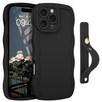 Capa de telefone GUAGUA iPhone 16 Pro Max 6,9" Black Wave Strap